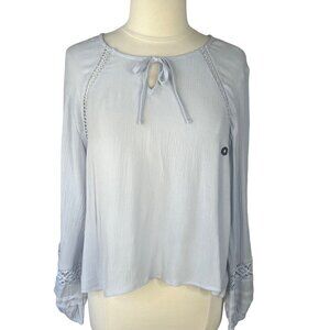 Hollister Blouse Womens Medium Blue New Lace Detail